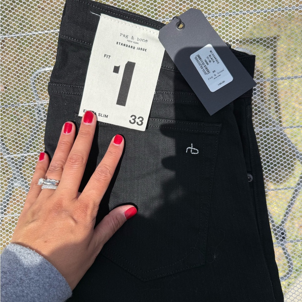 Rag & Bone Extra Slim Black Jeans